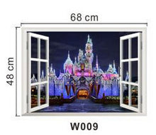 Beautiful sky tropical ocean 3D window view blue sea home decor wall sticker creative scenery living room office decals stickers SM6