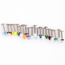 Beauty 20Pcs Colorful Stainless Steel Cone Lip Rings Bars Labret Stud Piercing SM6