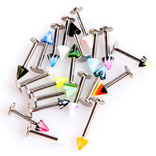 Beauty 20Pcs Colorful Stainless Steel Cone Lip Rings Bars Labret Stud Piercing SM6