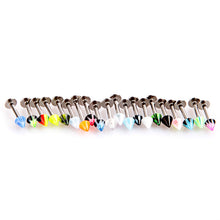 Beauty 20Pcs Colorful Stainless Steel Cone Lip Rings Bars Labret Stud Piercing SM6