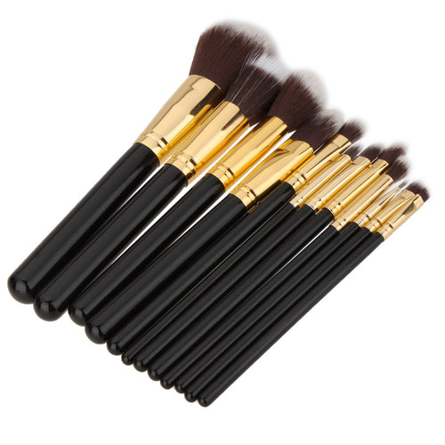 Beauty Wood 12Pcs Blending Makeup Brush Kit Professional Cosmetic Set Make up Brushes Black SM6