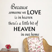 Because Love Heaven Characters Wall Stickers Home Decor Decals Art  Modern Removable TV Background Wall Black PVC 57*36CM SM6