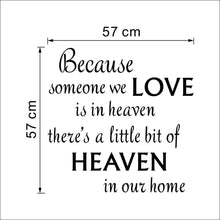Because Love Heaven Characters Wall Stickers Home Decor Decals Art  Modern Removable TV Background Wall Black PVC 57*36CM SM6