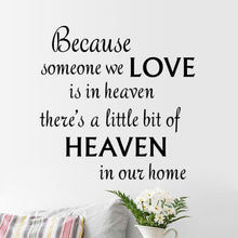 Because Love Heaven Characters Wall Stickers Home Decor Decals Art  Modern Removable TV Background Wall Black PVC 57*36CM SM6