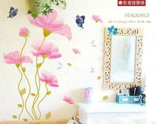 Bedroom Background Flower Pink Romantic Wall Stickers Home Decor Home Decoration SM6