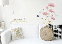 Bedroom Background Flower Pink Romantic Wall Stickers Home Decor Home Decoration SM6