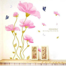 Bedroom Background Flower Pink Romantic Wall Stickers Home Decor Home Decoration SM6