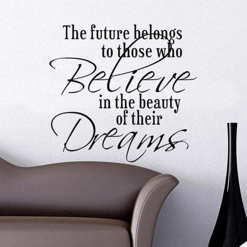 Believe Dream Characters Wall Stickers Home Decor Decals Art  NEW Modern Removable TV Background Wall Black PVC 57*61CM SM6