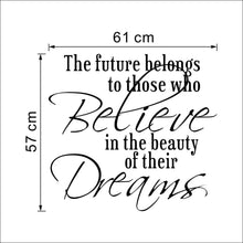 Believe Dream Characters Wall Stickers Home Decor Decals Art  NEW Modern Removable TV Background Wall Black PVC 57*61CM SM6