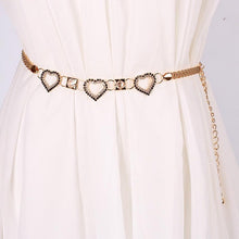 Belts For Women Luxury Alloy Diamonds Heart Dress Decration Fashion Joker Set Auger Love Belt Ceinture Femme#E825 SM6