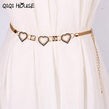 Belts For Women Luxury Alloy Diamonds Heart Dress Decration Fashion Joker Set Auger Love Belt Ceinture Femme#E825 SM6