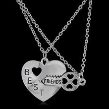 Best Friend Friendship Broken Heart Pendant Necklace Gifts For friends 2pc Sliver Heart Shape Necklaces SM6