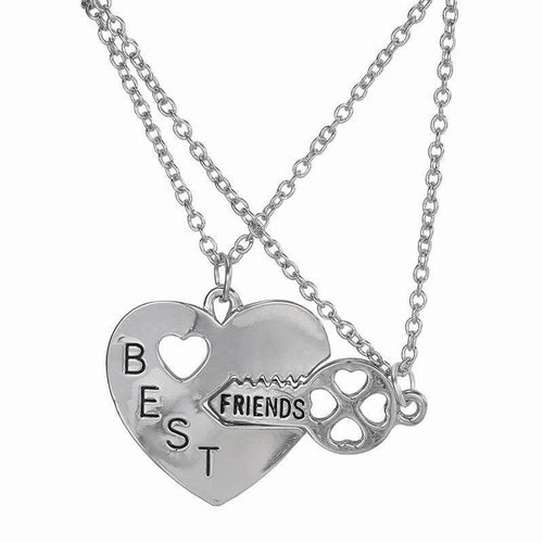Best Friend Friendship Broken Heart Pendant Necklace Gifts For friends 2pc Sliver Heart Shape Necklaces SM6