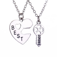 Best Friend Friendship Broken Heart Pendant Necklace Gifts For friends 2pc Sliver Heart Shape Necklaces SM6