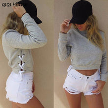 Best Friends Sweatshirt Cropped Cross Hollow Out Sweatshirt Loose Long Sleeve Casual Pullover Chandal Mujer Completo#C919 SM6