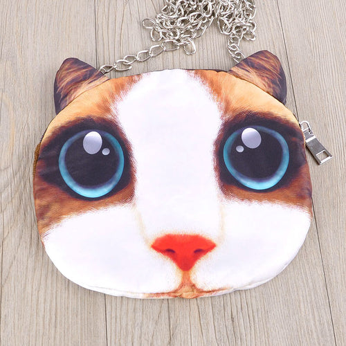 Big Discount Cute Mini Bag Cat Animal Print Crossbody Bag Zipper Closure Small Shoulder Chain Bag Messenger Bag SM6