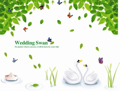 Big Green Tree Leaf Butterfly Window DIY Home Decor Removable Wall Sticker Decal 23*35 Inch SM6