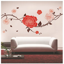 Big Red Drawing Rose Flower Wall Sticker Removable New PVC  SM6