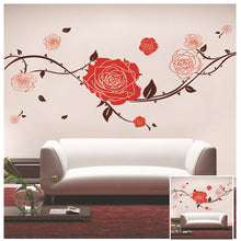 Big Red Drawing Rose Flower Wall Sticker Removable New PVC  SM6