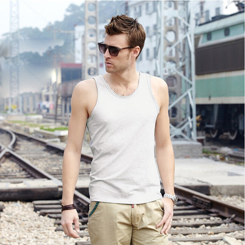 Big Men Tank Tops Round Neck Sleeveless Causal Vests Men Tops Blusas Lowest Price SM6