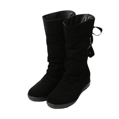 Big Size 39-42 Lace Up Short Boot Hidden Wedge Women Slip-on Riding Boot Mid-Calf botas Boots Shoes Woman SM6