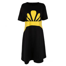 Big Size Women Clothes 6XL Dresses O-Neck Short Sleeve Knee-Length Fit and Flare Dresses Casual Clothing SM6