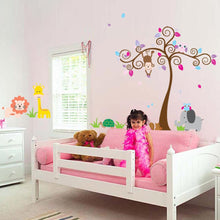 Big Tree Room Decor Owl Squirrel Monkey Home Decals Removable Vinyl Wall Sticker SM6