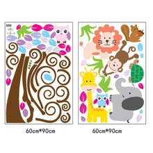Big Tree Room Decor Owl Squirrel Monkey Home Decals Removable Vinyl Wall Sticker SM6