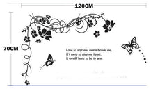 Big Wall Sticker Black Flower Vine Butterfly 47*27IN Removable Creative Decals SM6