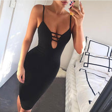 Black Dress Women Dress Sexy Spaghetti Strap Sleeveless Dresses Hollow Out Party Clubwear Vestidos#3546 SM6