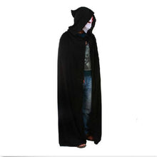 Black Halloween Costume Theater Prop Death Hoody Cloak Devil Long Tippet Cape SM6