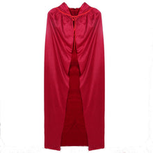 Black Halloween Costume Theater Prop Death Robe Red Velvet Hooded Gothic Hoody CloakSM6