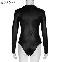 Black Jumpsuits Night Entertainment Cross Bandage Imitation Leather Sexy One Piece Outfits Bodysuit Jumpsuits & Rompers#C831 SM6