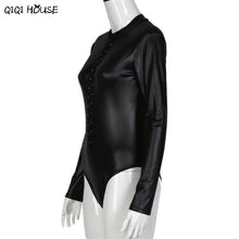 Black Jumpsuits Night Entertainment Cross Bandage Imitation Leather Sexy One Piece Outfits Bodysuit Jumpsuits & Rompers#C831 SM6