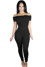 Black Off Shoulder Jumpsuit Long Pants Overalls For Rompers  Casual Bodycon  Jumpsuits 64052 SM6