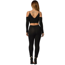 Black Off Shoulder Long Sleeve Jumpsuit Bodycon Sexy Club Jumpsuit Long Pants Two Piece Jumpsuit For Romper 62001 SM6