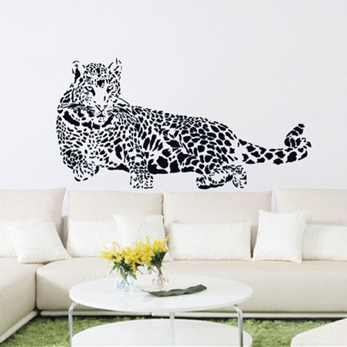 Black PVC Wall Stickers Cheetah Leopard 3D Removable Wall Decals Home Decor Stickers  SM6