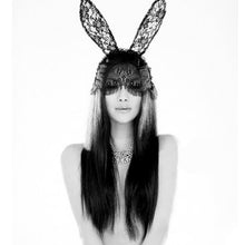Black Sexy Bunny Long Ear Lace Bob Veil Mask Headband Headwrap Halloween Party Makeup Party #3546 SM6