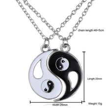 Black White Couple Sister Friend Friendship Jewelry Unique Personalized Gifts Yin Yang Pendant Necklace SM6