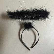 Black White Feather Angel Halo Headband Fancy Xmas Party Dress Headwear Costume SM6