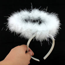 Black White Feather Angel Halo Headband Fancy Xmas Party Dress Headwear Costume SM6