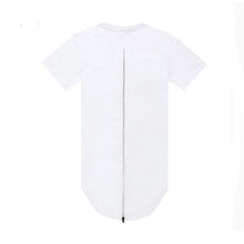 Black White T shirt XXL Long Back Zipper Streetwear Swag Man Hip Hop Skateboard T-shirt Top Tee Men Clothing SM6