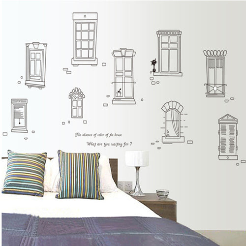 Black and white window The sitting room TV setting wall of household adornment wall decoration on the wall SM6