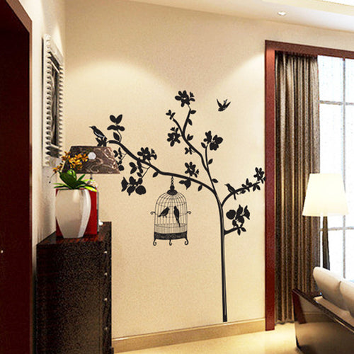 Black branches and black bird sitting room household adornment wall stick mobile stick on the wall SM6