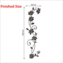 Black flower Vine Wall Stickers Refrigerator Window cupboard Home Decorations Diy Home Decals Art Mural Posters Home Decor SM6