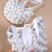 Bling Diamond Rhinestone Peals Half Sole Sandal Lyrical Belly Dance ShoesSM6
