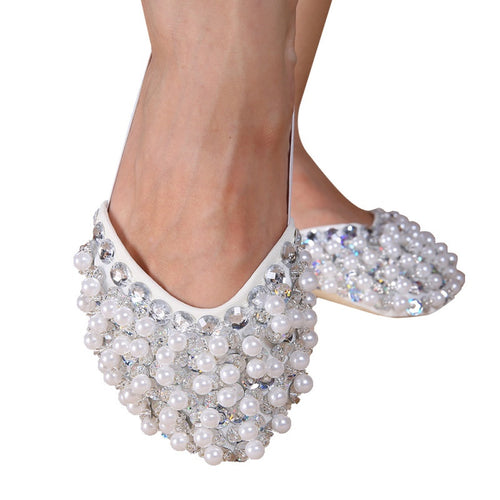 Bling Diamond Rhinestone Peals Half Sole Sandal Lyrical Belly Dance ShoesSM6
