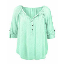Blouse Women Fresh Mint Greed Long Sleeve Shirts Tops Chiffon Blouse Loose Casual Ladies Blouses Roupa Feminina#B805 SM6