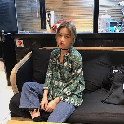 Blouses  Korean Retro style Summer Blouse Half Sleeve Shirt Women Blusas Vintage Women Tops 72515 SM6