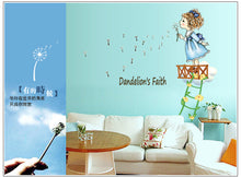 Blow the dandelion girl children room of household adornment wall stickers on the wall SM6